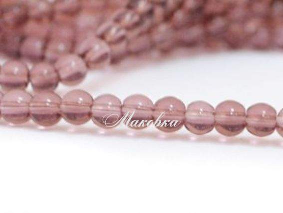 Скляні намистини у формі кулі, 4 мм №15, 1 низка