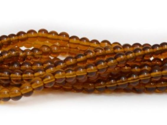 Намистини Скляні у формі кулі, 4 мм колір №19, коричневі, 1 низка