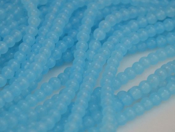 Стеклянные бусины в форме шара, 4 мм №12, голубые непрозрачные, 1 низка Стеклянные бусины в форме шара, 4 мм №12, голубые непрозрачные, 1 низка