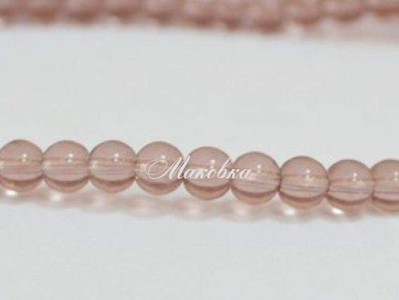 Скляні намистини у формі кулі, 4 мм №14, 1 низка, 