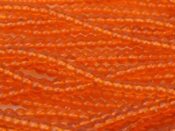 Скляні намистини у формі кулі, 4 мм №28, Sun (сонячний помаранчевий), 1 низка