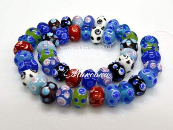 Ассорти бусин 12х9 мм, 1 низка - 45 шт Ассорти бусин 12х9 мм, 1 низка - 45 шт