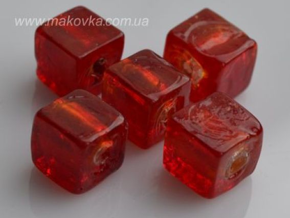 Квадратная бусина 10х10х10 мм Красная Квадратная бусина 10х10х10 мм Красная