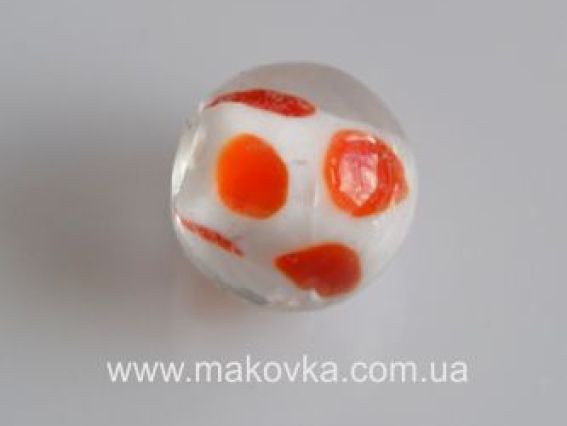 Шар Пятнышко 10 мм Белая с оранжевым Шар Пятнышко 10 мм Белая с оранжевым