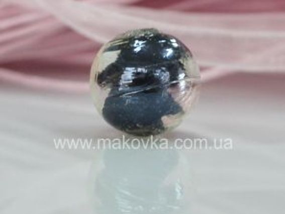 Бусина Lampwork Шар черный с прозрачным 14 мм Бусина Lampwork Шар черный с прозрачным 14 мм