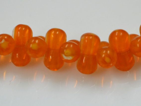 Бусины Millefiori Гантеля 13х6 мм, низка, оранжевый Бусины Millefiori Гантеля 13х6 мм, низка, оранжевый