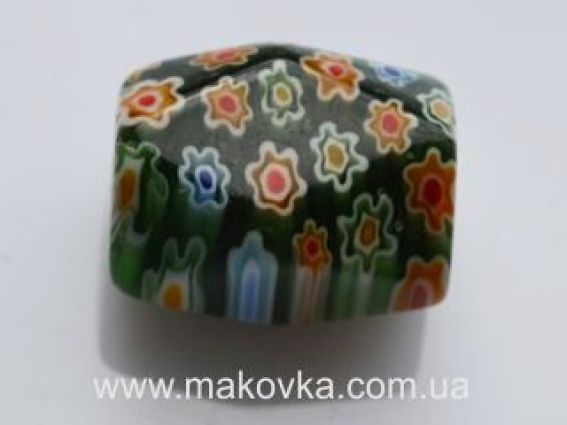 Бусина Прямоуг-я многогранная 17х13 мм, зеленая Бусина Прямоуг-я многогранная 17х13 мм, зеленая