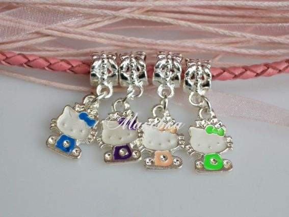 Бусина Пандора-стиля с подвеской Хелоу-кити эмаль Бусина Пандора-стиля с подвеской Хелоу-кити эмаль