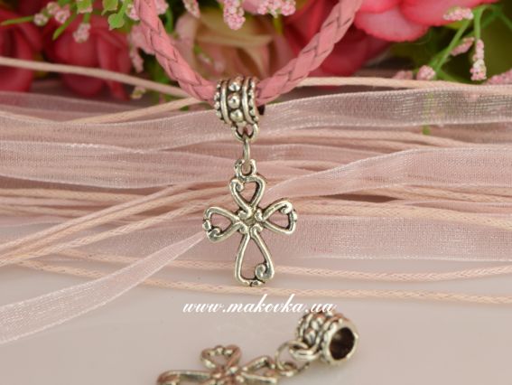 Бусина Пандора-стиля с подвеской Крестик ажур, 1 шт Бусина Пандора-стиля с подвеской Крестик ажур, 1 шт