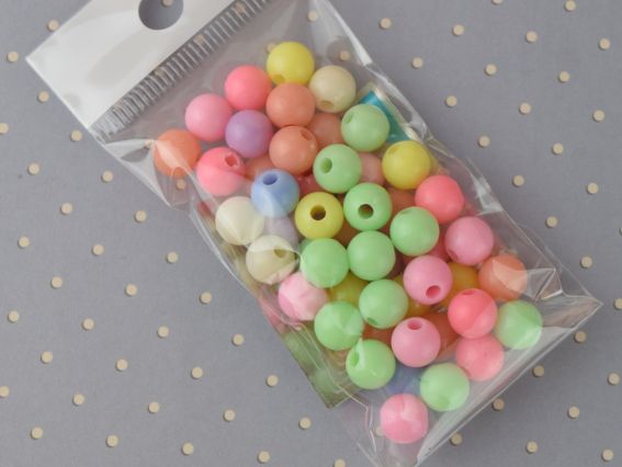 Намистини ШАР 8 мм, МІКС пастельний, 50 шт / уп Намистини ШАР 8 мм, МІКС пастельний, 50 шт / уп