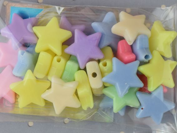 Бусины ЗВЕЗДА 15 мм, ассорти пастельных цветов 10 г/уп,