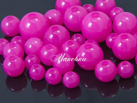 Бусины акриловые Желейные, шар, Микс размеров, темно-Розовые, 50 г Бусины акриловые Желейные, шар, Микс размеров, темно-Розовые, 50 г