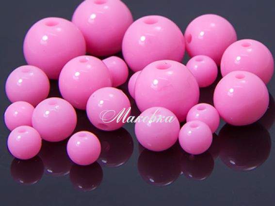 Бусины акриловые красочные, шар, Микс размеров, Розовые, 50 г Бусины акриловые красочные, шар, Микс размеров, Розовые, 50 г