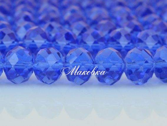 Хрусталь 10х8 мм №23, низка, синий