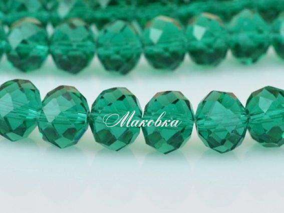 Хрусталь 10х8 мм №26, низка, зелёный (сосна)