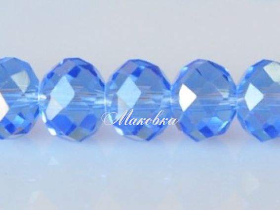 Хрусталь 10х8 мм №11, 1 низка, синий