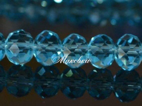 Хрусталь 10х8 мм №12, 1 низка, голубой