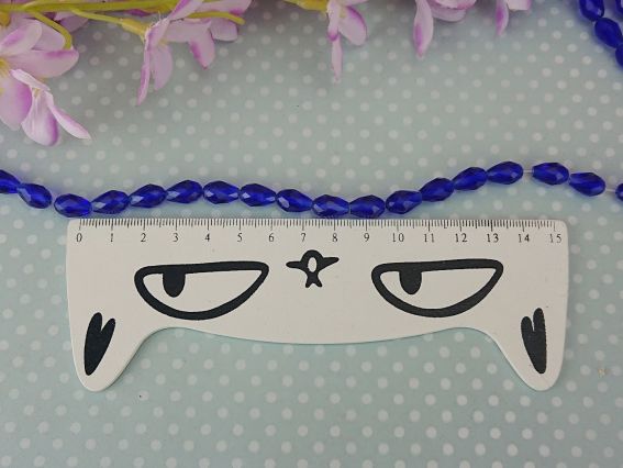 Кришталеві намистини, форма Капля, розмір 8*12мм ,  темно-сині 10 шт