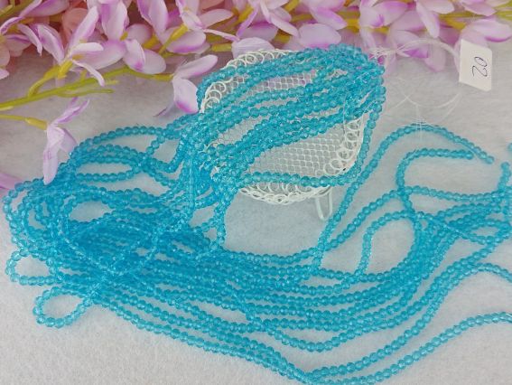 Намистини Кришталеві 3х4 мм №02, 1 низка блакитний Aquamarine