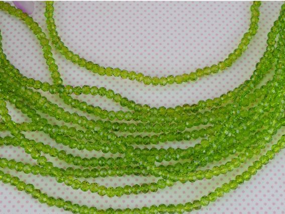 Бусины Хрустальные 3х4 мм (120) №09, Olivine (зеленый оливковый), 1 низка