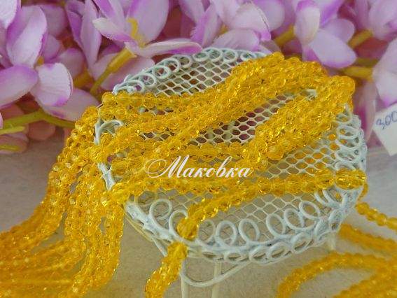 Кришталь 3х4 мм (120) №13,  Sun, 1 низка Кришталь 3х4 мм (120) №13,  Sun, 1 низка