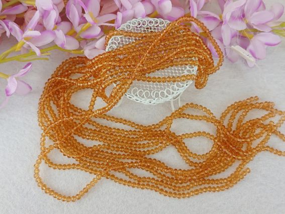 Бусины Хрустальные 3х4 мм (120) №16, Gold Champagne (золотое шампанское), 1 низка