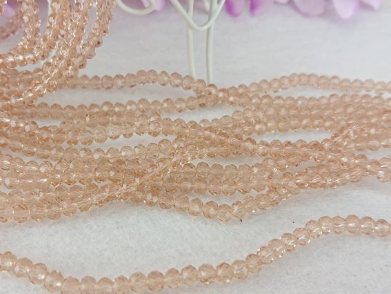 Кришталеві намистини 3х4 мм (120) №17, Smoky Quartz (димчастий кварц) 1 низка