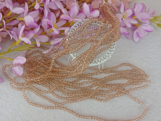 Кришталеві намистини 3х4 мм (120) №17, Smoky Quartz (димчастий кварц) 1 низка