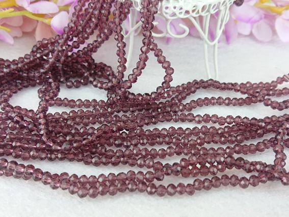 Бусины Хрусталные 3х4 мм (123) №21 light Amethyst , 1 низка