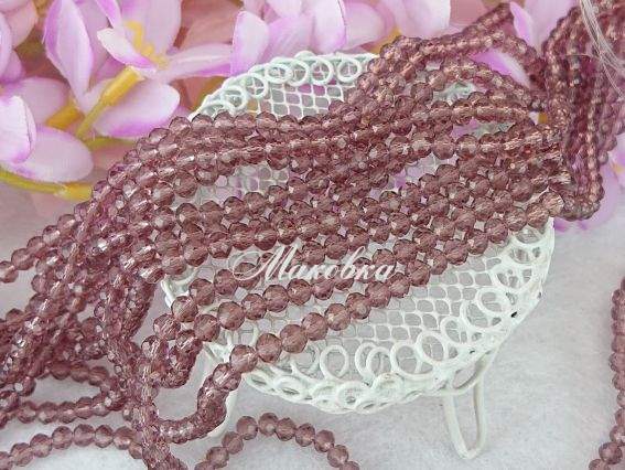 Хрусталь 3х4 мм (140) №22 light peach , 1 низка