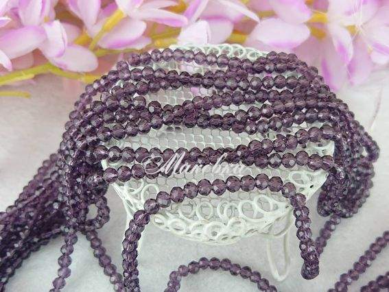 Хрусталь 3х4 мм (120) №23, аметист, 1 низка