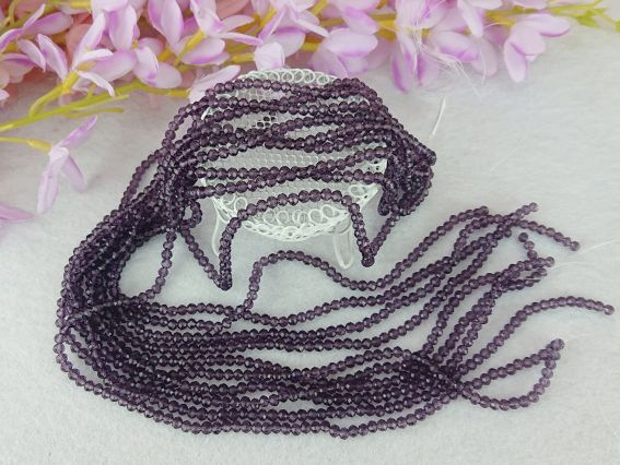 Намистини Кришталеві 3х4 мм (120) №23, аметист, 1 низка