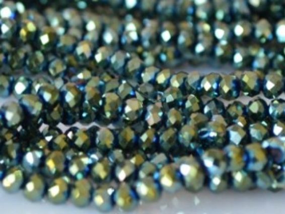 Хрусталь 3х4 мм №25, аквамарин, 1 низка, зеленый Хрусталь 3х4 мм №25, аквамарин, 1 низка, зеленый