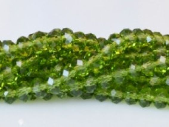 Намистини Кришталь 3х4 мм (140) №05, Fern Green (зелена папороть), 1 низка