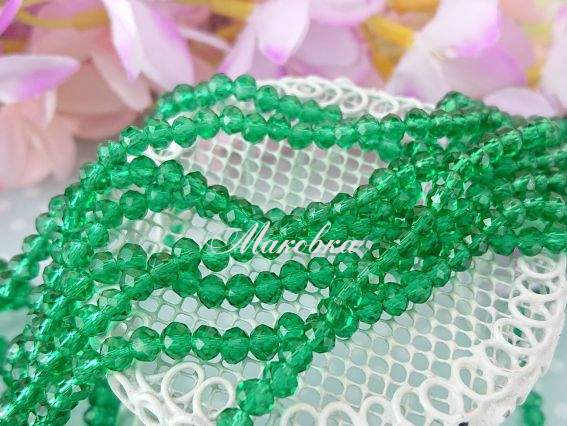 Кришталь 3х4 мм (120) №36, 1 низка, зелений Кришталь 3х4 мм (120) №36, 1 низка, зелений