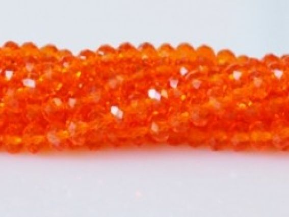 Намистини Кришталеві 3х4 мм №14 Fire Opal (вогненний опал), 1 низка