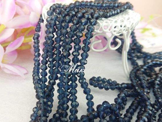 Кришталь 3х4 мм №73, сизо-димчастий 1 низка Кришталь 3х4 мм №73, сизо-димчастий 1 низка