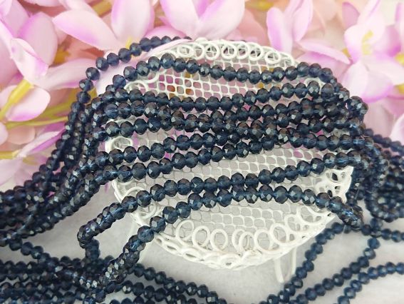 Намистини Кришталеві 3х4 мм (120) №73 сизо-димчастий , 1 низка