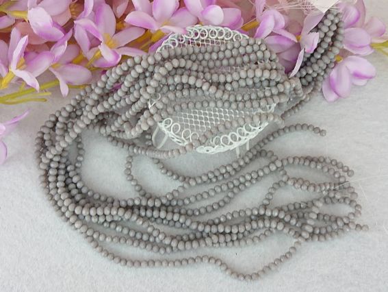 Бусины Хрустальные, размер 3х4 мм (120) №75, непрозрачный світло-сірий, 1 низка 