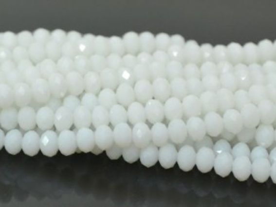 Хрусталь 6х4 мм №01, матовая белая 1 низка Хрусталь 6х4 мм №01, матовая белая 1 низка