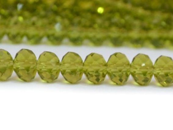 Хрусталь 6х4 мм №15, зеленый, 1 низка Хрусталь 6х4 мм №15, зеленый, 1 низка