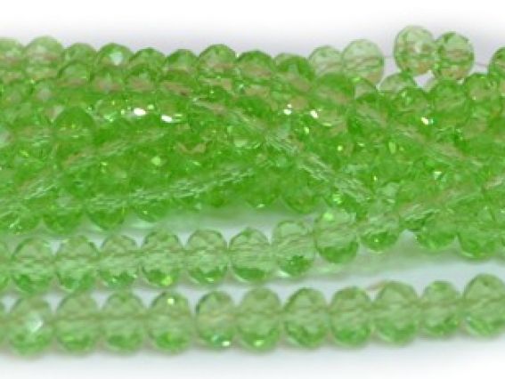Хрусталь 6х4 мм №17, светло-зеленая 1 низка Хрусталь 6х4 мм №17, светло-зеленая 1 низка