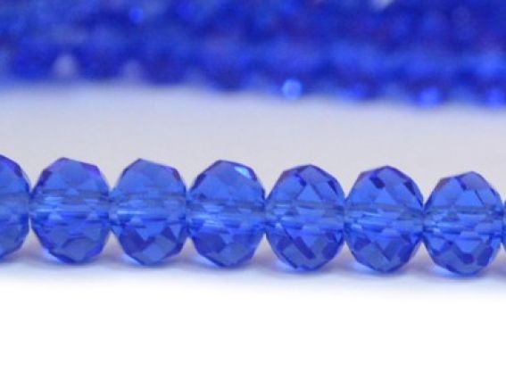 Хрусталь 6х4 мм №21, синий 1 низка Хрусталь 6х4 мм №21, синий 1 низка