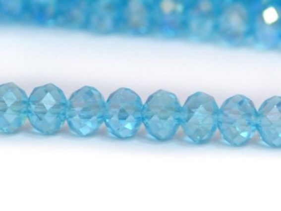 Хрусталь 6х4 мм №24, голубая с перламутром 1 низка Хрусталь 6х4 мм №24, голубая с перламутром 1 низка