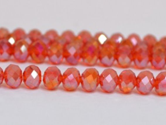 Хрусталь 6х4 мм №27, красный с перламутром 1 низка Хрусталь 6х4 мм №27, красный с перламутром 1 низка