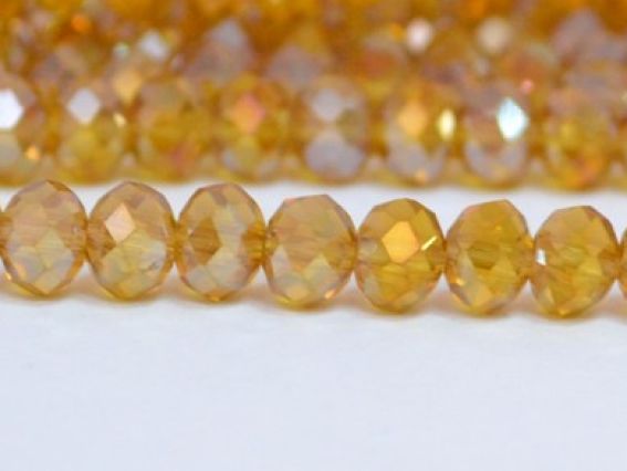 Хрусталь 6х4 мм №38 желтый с перламутром 1 низка Хрусталь 6х4 мм №38 желтый с перламутром 1 низка