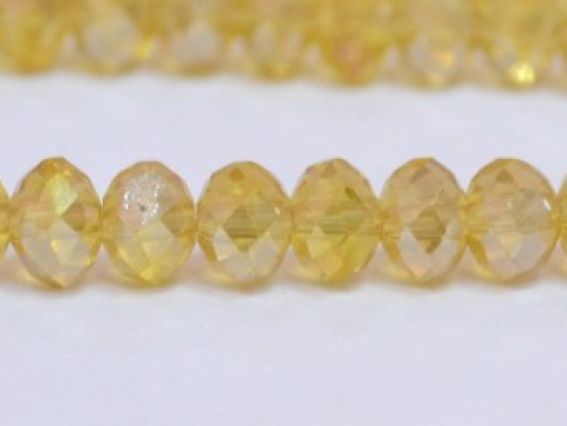 Хрусталь 6х4 мм №40 желтый с перламутром 1 низка Хрусталь 6х4 мм №40 желтый с перламутром 1 низка