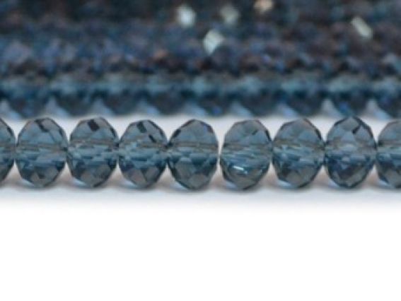 Хрусталь 6х4 мм №43 дымчато-синяя 1 низка Хрусталь 6х4 мм №43 дымчато-синяя 1 низка