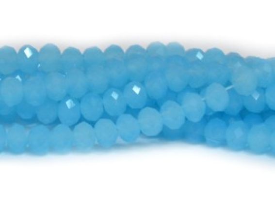 Хрусталь 6х4 мм №46, голубая матовая 1 низка Хрусталь 6х4 мм №46, голубая матовая 1 низка