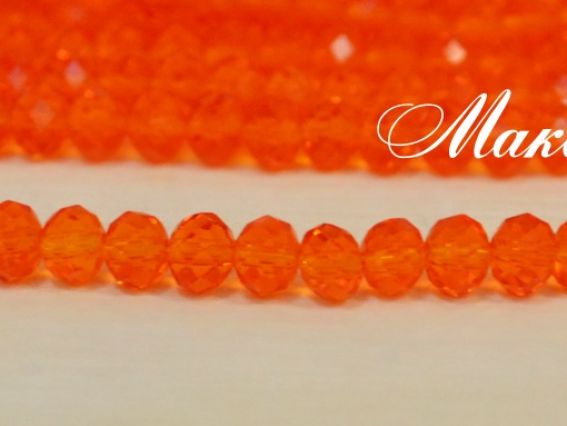Хрусталь 6х4 мм №56 мандариновый, 1 низка Хрусталь 6х4 мм №56 мандариновый, 1 низка